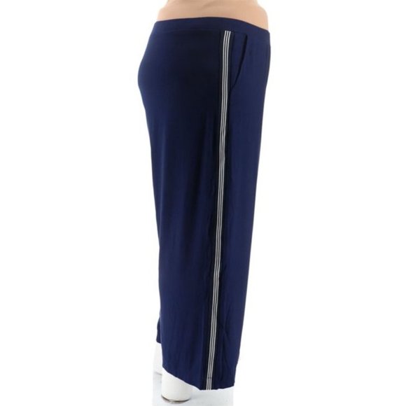 NWT DENNIS BASSO WIDE-LEG TUXEDO PULL-ON PANTS NAVY XXS - Picture 5 of 9